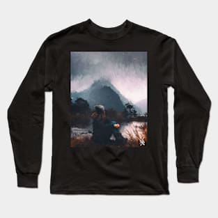 Somewhere Beyond - Oil on Canvas Daub Painting Long Sleeve T-Shirt